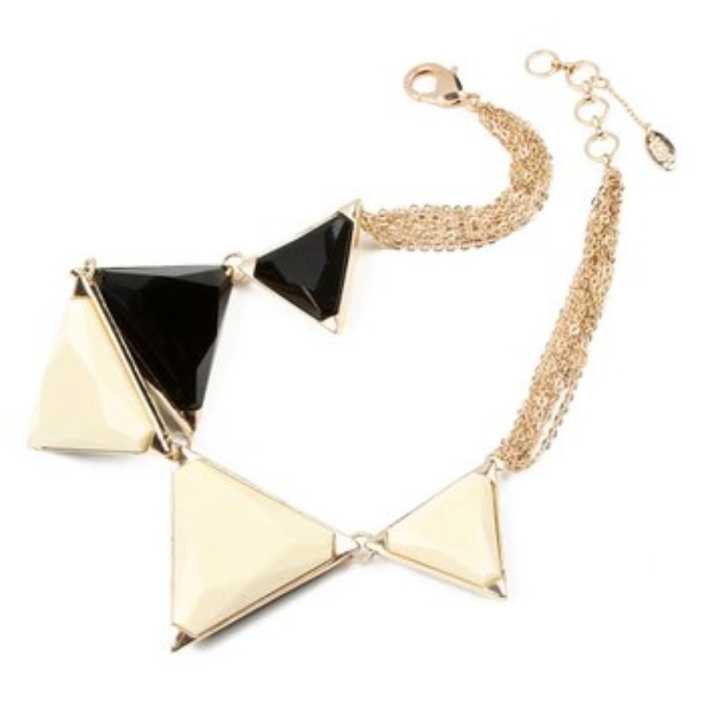 Amrita Singh reversible bib necklace, black/gold